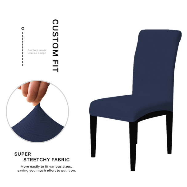 Dark Blue Ultra Soft Stretch Fabric Dining Chair Slipcovers Removable Anti-Dirty Fitted Furniture Protector Set of 4 Dark Blue Ultra Soft Stretch Fabric Dining Chair Slipcovers Removable Anti-Dirty Fitted Furniture Protector Set of 4