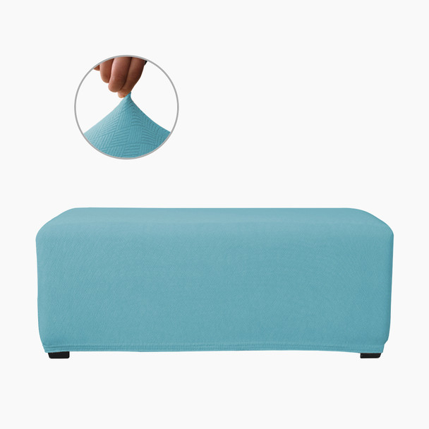 Steel Blue Ultra Soft Stretch Fabric Oversize Ottoman Slipcovers Removable  Anti-Dirty Fitted Furniture Protector