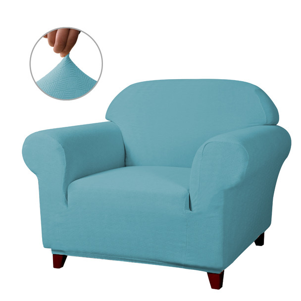 Steel Blue Ultra Soft Stretch Fabric Armchair Slipcovers Removable  Anti-Dirty Fitted Furniture Protector