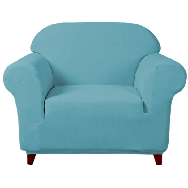 Steel Blue Ultra Soft Stretch Fabric Armchair Slipcovers Removable  Anti-Dirty Fitted Furniture Protector