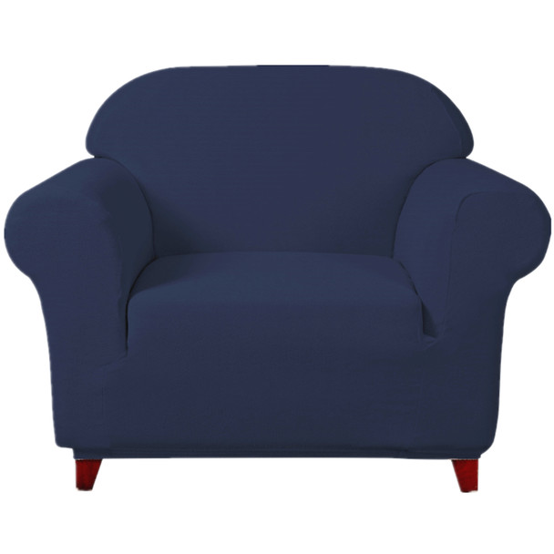 Dark Blue Ultra Soft Stretch Fabric Armchair Slipcovers Removable  Anti-Dirty Fitted Furniture Protector