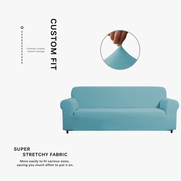 Steel Blue Ultra Soft Stretch Fabric Sofa Slipcovers Removable  Anti-Dirty Fitted Furniture Protector