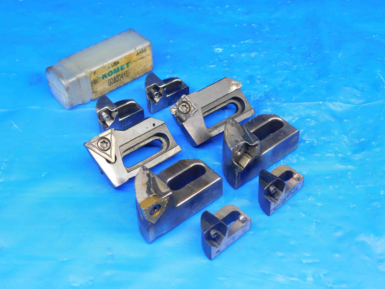 8pc LOT INDEXABLE CROSS SLIDE INSERT CARTRIDGES FOR BORING HEADS ...