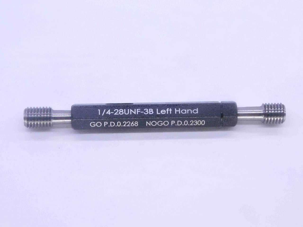 NEW 1/4 28 UNF 3B LEFT HAND THREAD PLUG GAGE .25 GO NO GO PDS= .2268 ...