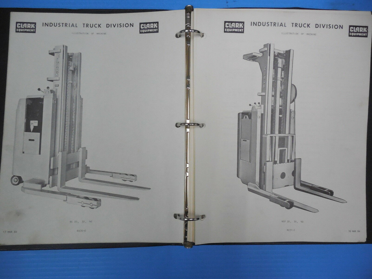 Clark Equipment Ns Nsp 30 40 Industrial Fork Lift Truck Operators Manual M J Tooling Llc