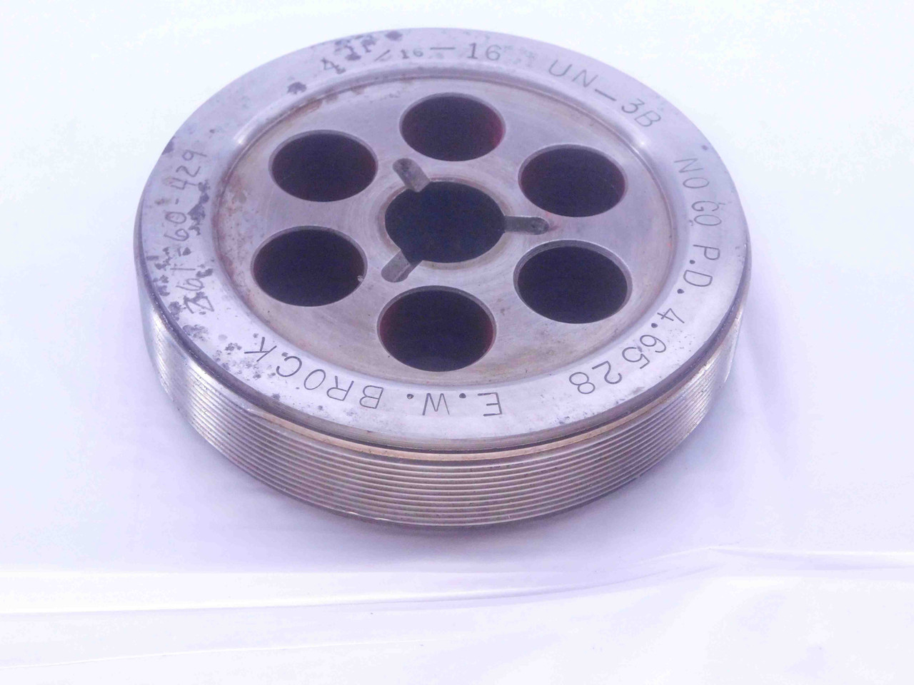 4 11/16 16 UN 3B INSPECTION THREAD PLUG GAGE 4.6875 NO GO ONLY P.D. = 4 ...