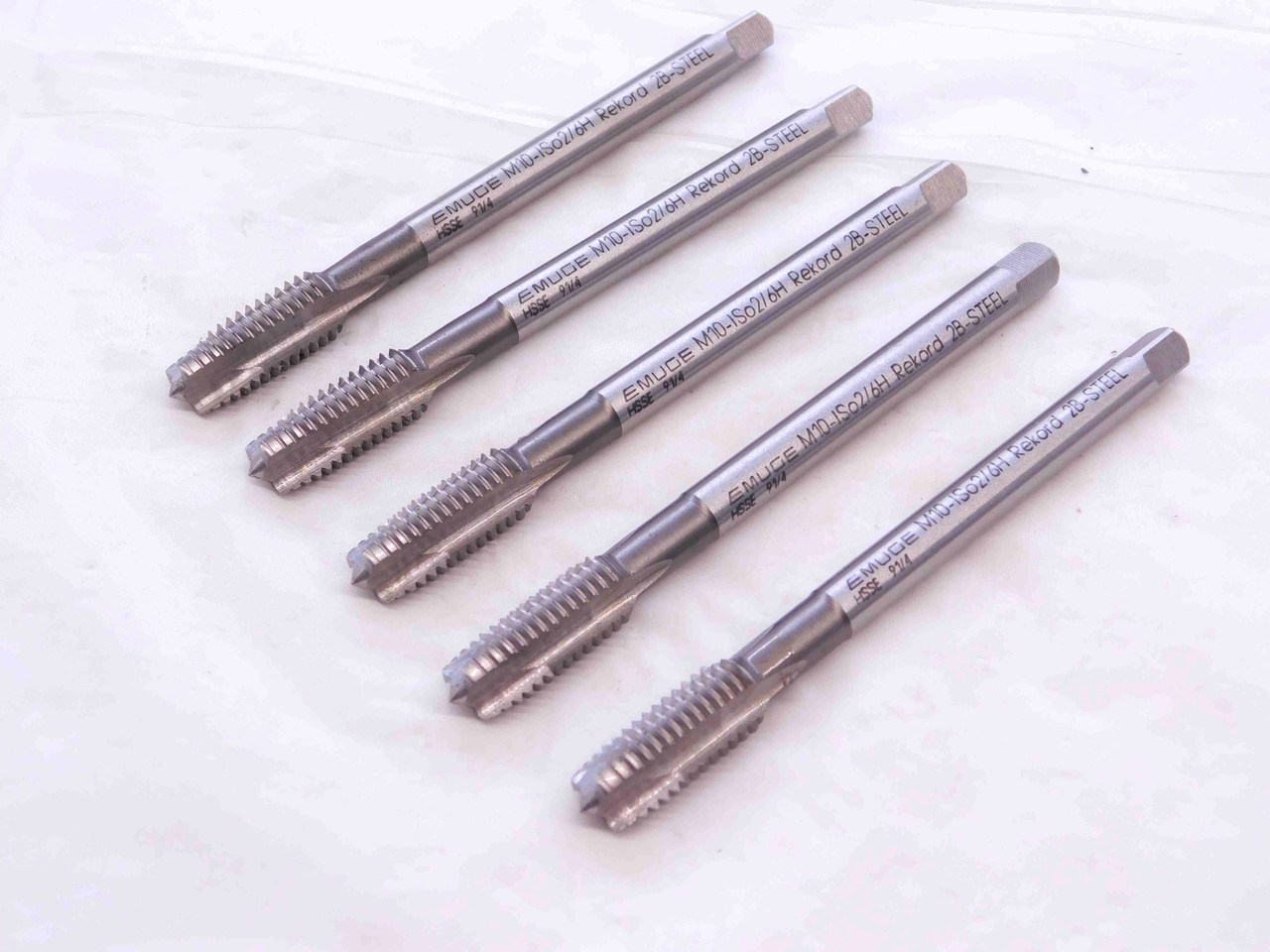 5pcs NEW EMUGE M10 X 1.5 HSSE PLUG TAP 3 SPIRAL POINT FLUTE 10