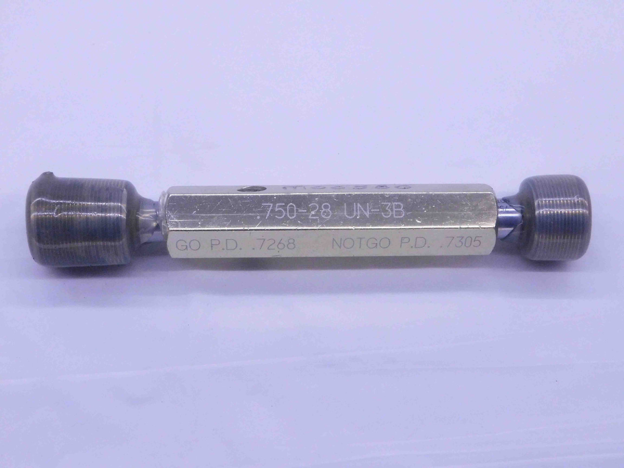 3/4 28 UN 3B THREAD PLUG GAGE .75 .750 .7500 GO NO GO P.D.'S = .7268 ...