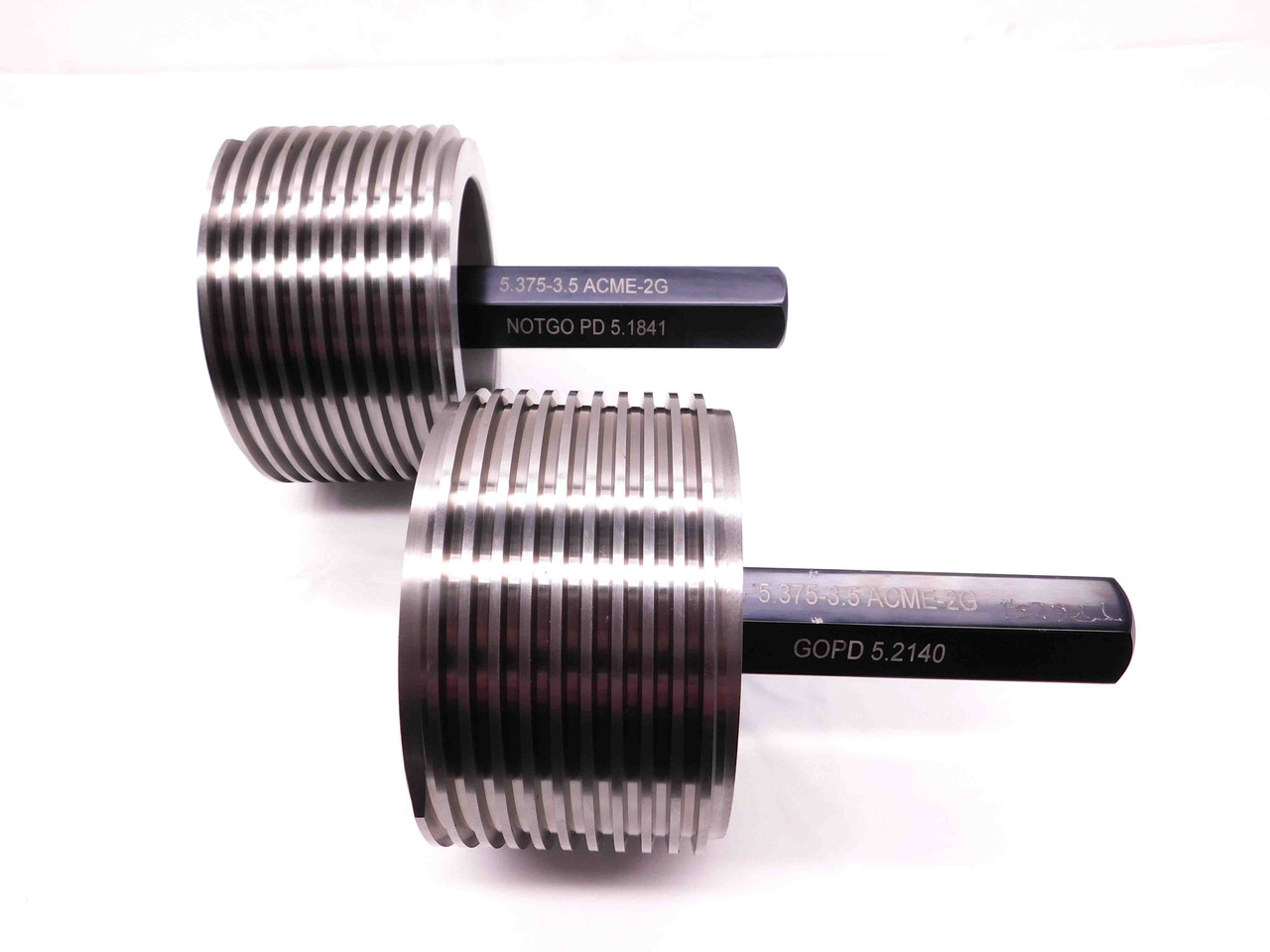5 3/8 3 1/2 ACME 2G SET THREAD PLUG GAGE 5.375 3.5 GO NO GO = 5.2140 ...