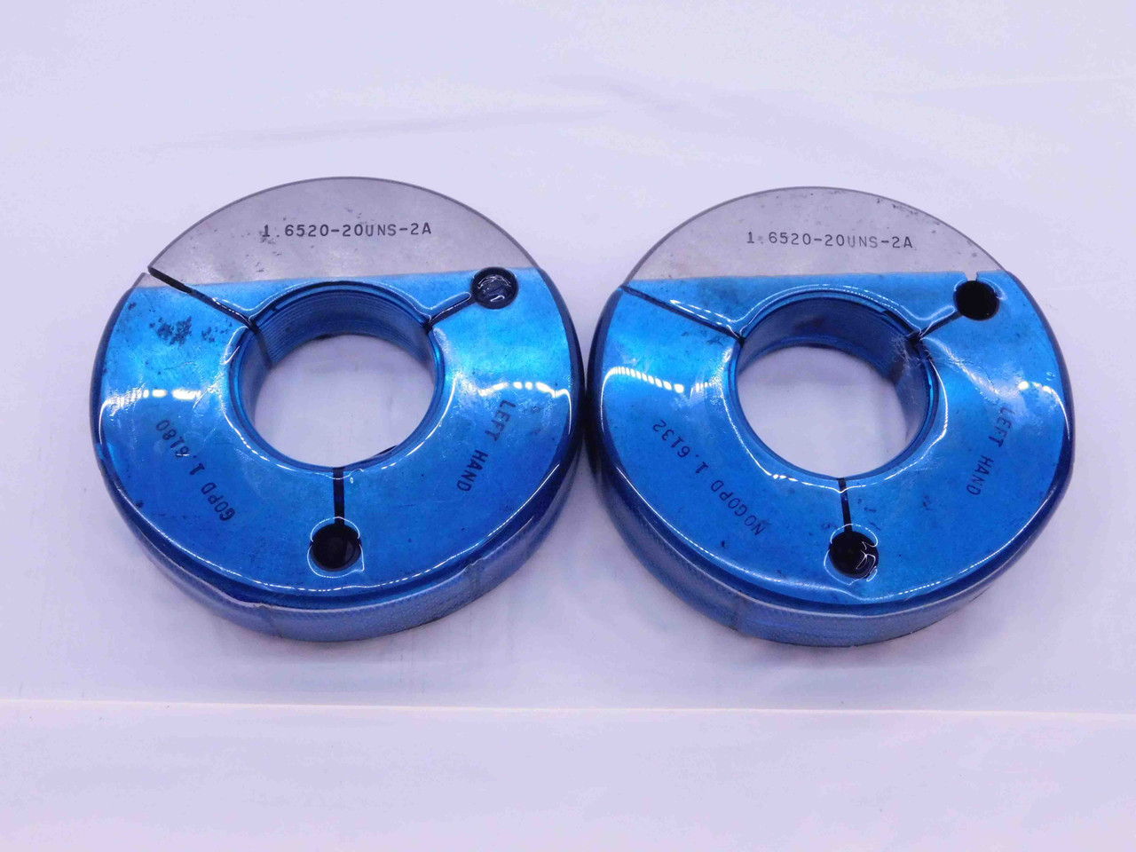 1.6520 20 UNS 2A LEFT HAND THREAD RING GAGES 1.652 GO NO GO PDS= 1.6180 ...