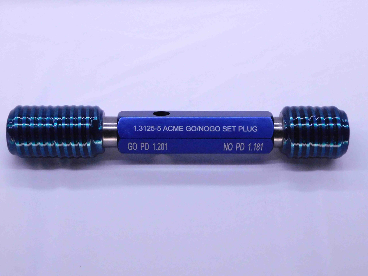 1 5/16 5 ACME SET THREAD PLUG GAGE 1.3125 GO NO GO P.D.'S = 1.201 & 1. ...