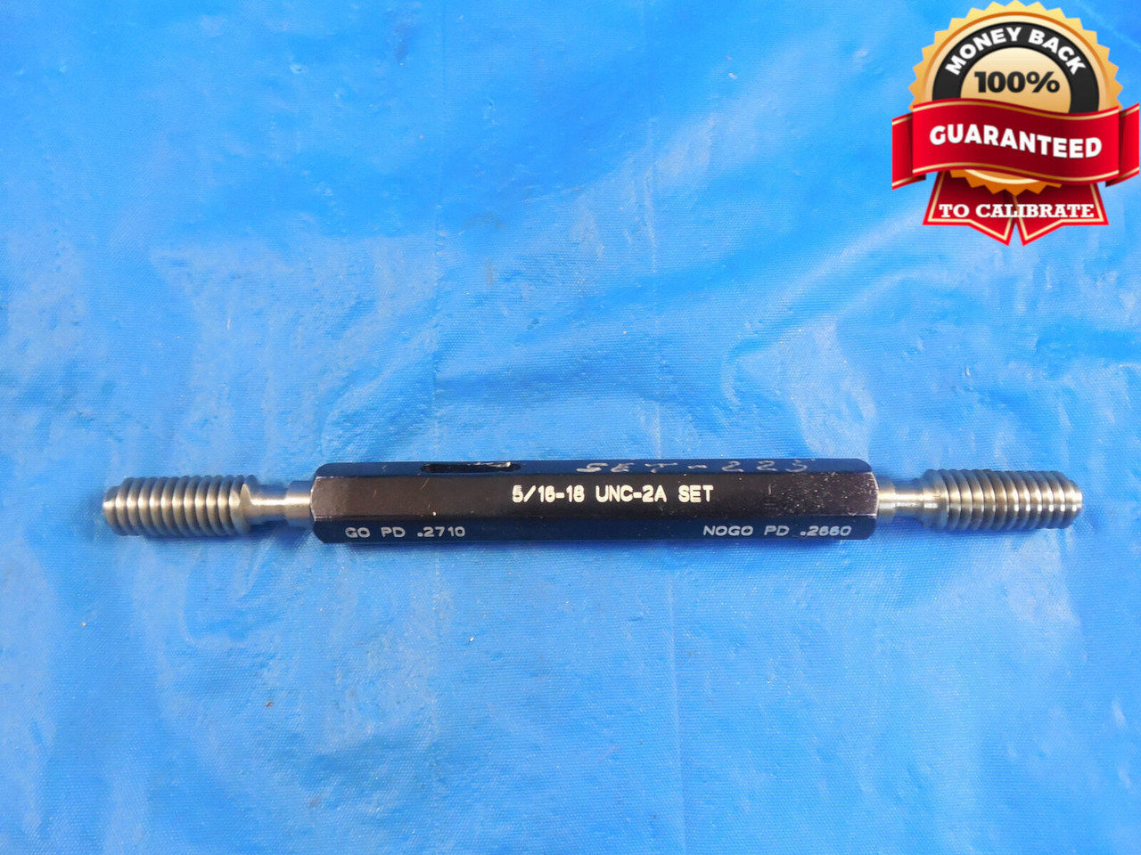 5/16 18 UNC 2A PREPLATE SET THREAD PLUG GAGE .3125 GO NO GO P.D.'S .2710 &  .2660