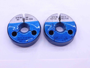 3/4 18 NS 3 THREAD RING GAGES .75 .750 .7500 GO NO GO P.D.'S = .7139 & .7109 - DW18851RD