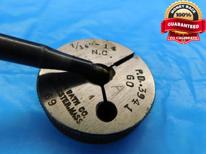 7/16 14 NC SPECIAL THREAD RING GAGE .4375 GO ONLY PD = .3941 INSPECTION CHECK - DW19043RD