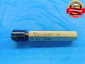 3/4 12 UN 2B THREAD PLUG GAGE .75 .750 .7500 GO ONLY P.D. = .6959 2B OR 3B CHECK - DW19513BX2