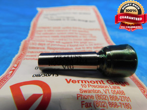 NEW CERTIFIED .448 64 UNS VERMONT THREAD PLUG GAGE NO GO ONLY P.D. = .4414 - DW19712LVR
