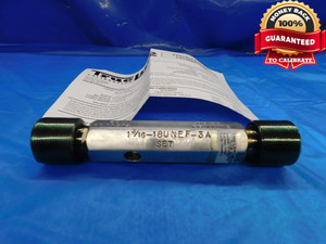 CERTIFIED 1 3/16 18 UNEF 3A SET THREAD PLUG GAGE 1.1875 GO NO GO = 1.1514 1.1478 - DW19707LVR