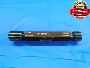 M18 X 1.5 6g SCREW CALIPER SET THREAD PLUG GAGE 18 GO NO GO PDS= 16.994 & 16.854 - DW20009CE2