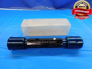 1 3/8 12 UNJF 3A SET THREAD PLUG GAGE 1.375 GO NO GO P.D.'S = 1.3209 & 1.3162 - DW20052CJ2