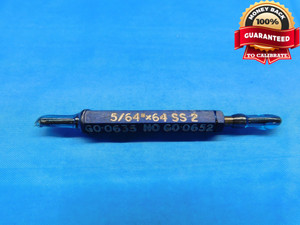 5/64 64 SS 2 THREAD PLUG GAGE .0781 GO NO GO P.D.'S = .0635 & .0652 CHECK - DW20522LVR