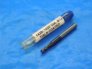 NEW GARR .1420 / .1425 O.D. 1/2 LOC TiAlN CARBIDE END MILL 3/16 SHANK 4 FLUTE - MS6582LVR