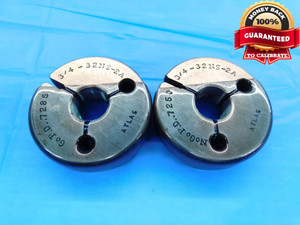 3/4 32 NS 2A THREAD RING GAGES .75 .750 GO NO GO P.D.'S = .7286 & .7250 UNS-2A - DW19937RD