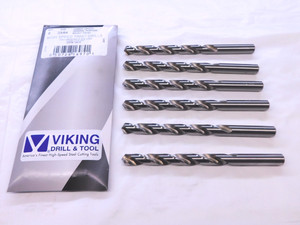 6PCS VIKING 23/64 O.D. HSS JOBBER LENGTH TWIST DRILL BIT 16970 3 1/2 LOC .3593 - VDT-MS6680
