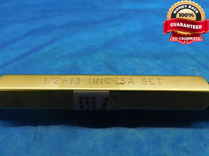 CERTIFIED 1/2 13 UNC 3A SET THREAD PLUG GAGE .5 GO NO GO P.D.'S = .4500 & .4463 - DW22528LVR