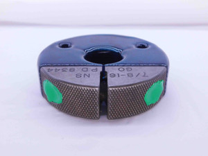 7/8 16 NS THREAD RING GAGE .875 .8750 GO ONLY P.D. = .8344 INSPECTION UN 3A - DW22862RD