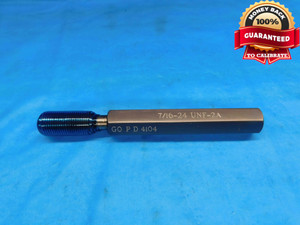 7/16 24 UNF 2A SPECIAL SET THREAD PLUG GAGE .4375 GO ONLY P.D. = .4104 UNS - DW22873RD