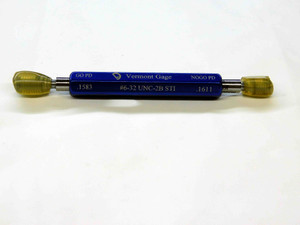 NEW 6 32 UNC 2B STI VERMONT THREAD PLUG GAGE #6 .138 GO NO GO PDS= .1583 & .1611 - CH2533VTG