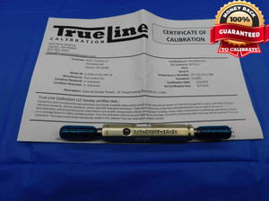 CERTIFIED 3/8 24 UNF 1A SET THREAD PLUG GAGE .375 GO NO GO PD'S = .3468 & .3411 - DW23839LVR
