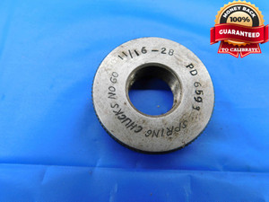 SHOP MADE 11/16 28 SOLID THREAD RING GAGE .6875 GO ONLY P.D. = .6593 INSPECTION - DW23739LVR