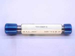 7/8 20 NEF 3 THREAD PLUG GAGE .875 .8750 GO NO GO P.D.'S = .8425 & .8458 UNEF-3 - DW24097RD