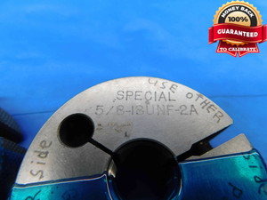 5/8 18 UNF 2A SPECIAL THREAD RING GAGES .625 GO NO GO P.D.'S = .5865 & .5818 - DW24206RD