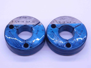 1 1/8 18 UNEF 3A THREAD RING GAGES 1.125 GO NO GO P.D.'S = 1.0889 & 1.0853 CHECK - DW24291RD