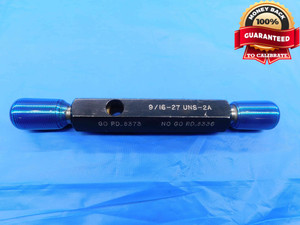 9/16 27 UNS 2A SET THREAD PLUG GAGE .5625 GO NO GO P.D.'S = .5373 & .5336 CHECK - DW24493RD 9/16 27 UNS 2A SET THREAD PLUG GAGE .5625 GO NO GO P.D.'S = .5373 & .5336 CHECK - DW24493RD