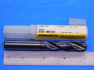 KENNAMETAL 11.4 mm CARBIDE TWIST DRILL BIT B96A11400 KC7315 12 mm SHANK .4488 - AB0429AY3
