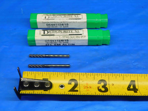 2pcs 1/8 OD 1/2 LOC CARBIDE CORNER RADIUS END MILL .015R 1/8 SHANK 4 FLUTE .125 - HS0815CU2