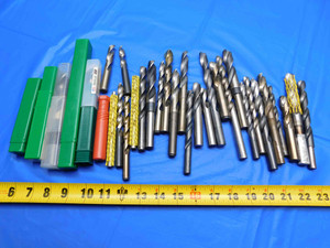 33pc MACHINIST LOT OF HSS STRAIGHT SHANK TWIST DRILL BITS 11/32 - 5/8 BRIDGEPORT - AW0304AG3