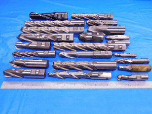 LOT OF 22 HSS END MILLS PUTNAM MRCO QUINCO WITH VARIOUS SIZES FROM 1/2 TO 1 3/8 - AB0506CP2