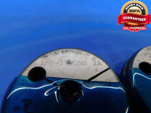 3/8 27 UNS 2A THREAD RING GAGES .375 .3750 GO NO GO P.D.'S = .3485 & .3461 CHECK - DW24697RD