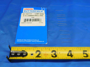 10PCS UNION BUTTERFIELD 0.0145 O.D. HSS JOBBER LENGTH TWIST DRILL BIT .0145 #79 - HS1427BW2