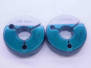 1" 20 UNEF 2A THREAD RING GAGES 1.0 1.00 1.000 GO NO GO P.D.'S = .9661 & .9616 - DW25095LVR