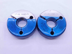 1" 20 UNEF 2A THREAD RING GAGES 1.0 1.00 1.000 GO NO GO P.D.'S = .9661 & .9616 - DW25095LVR