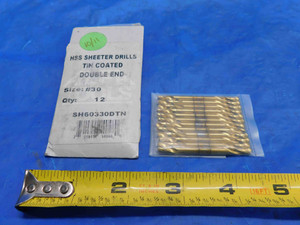 12PCS ALFA TOOLS #30 TIN HSS DOUBLE ENDED SHEETER DRILL BIT SH60330DTN 0.1285 - RB0780BW2