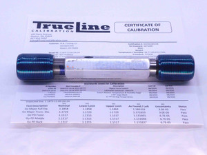 CERTIFIED 1 3/16 12 UN 2A SET THREAD PLUG GAGE 1.1875 GO NO GO = 1.1317 1.1259 - DW25161TLC