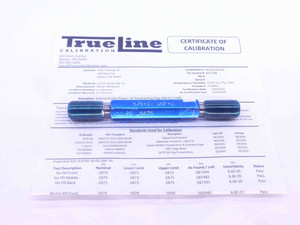 CERTIFIED 5/8 18 UNF 2A SET THREAD PLUG GAGE .625 GO NO GO PD'S = .5875 & .5828 - DW25177TLC
