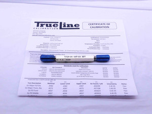 CERTIFIED 7/16 20 UNF 2A SET THREAD PLUG GAGE .4375 GO NO GO PDS= .4037 & .3995 - DW25190TLC