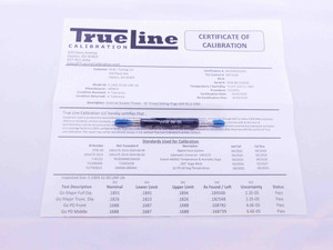 CERTIFIED 10 32 UNF 2A SET THREAD PLUG GAGE #10 .190 GO NO GO PDS= .1688 & .1658 - DW25231TLC